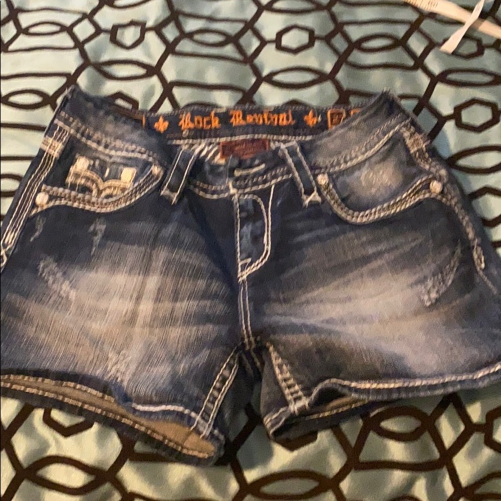 Rock revival jean shorts